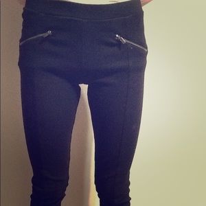 Black Zipper Pocket Legging/Pants